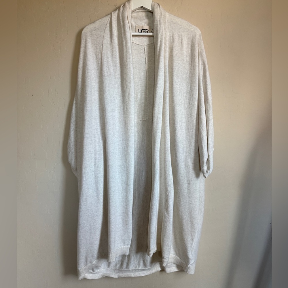 UGG Women's Soft Cream Lightweight Cardigan Poncho M/L Cozy Soft